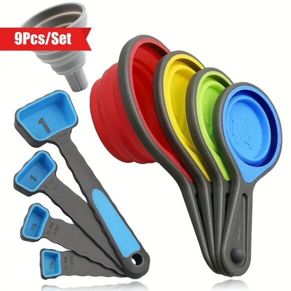 aperfectbuy Other - New 9pcs/set Measuring Cups And Spoons Set - Collapsible Space Saving